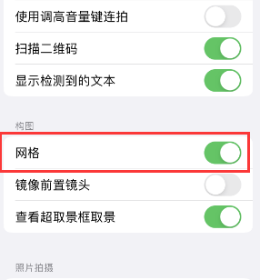 广西苹果手机维修网点分享iPhone如何开启九宫格构图功能 